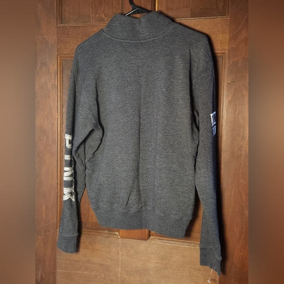 Victoria's Secret Pink Quarter Zip Pullover. Gray and White. - Picture 2 of 5